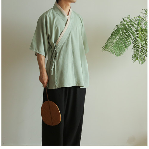 春下汉服夏款交领半臂天丝麻短衫
