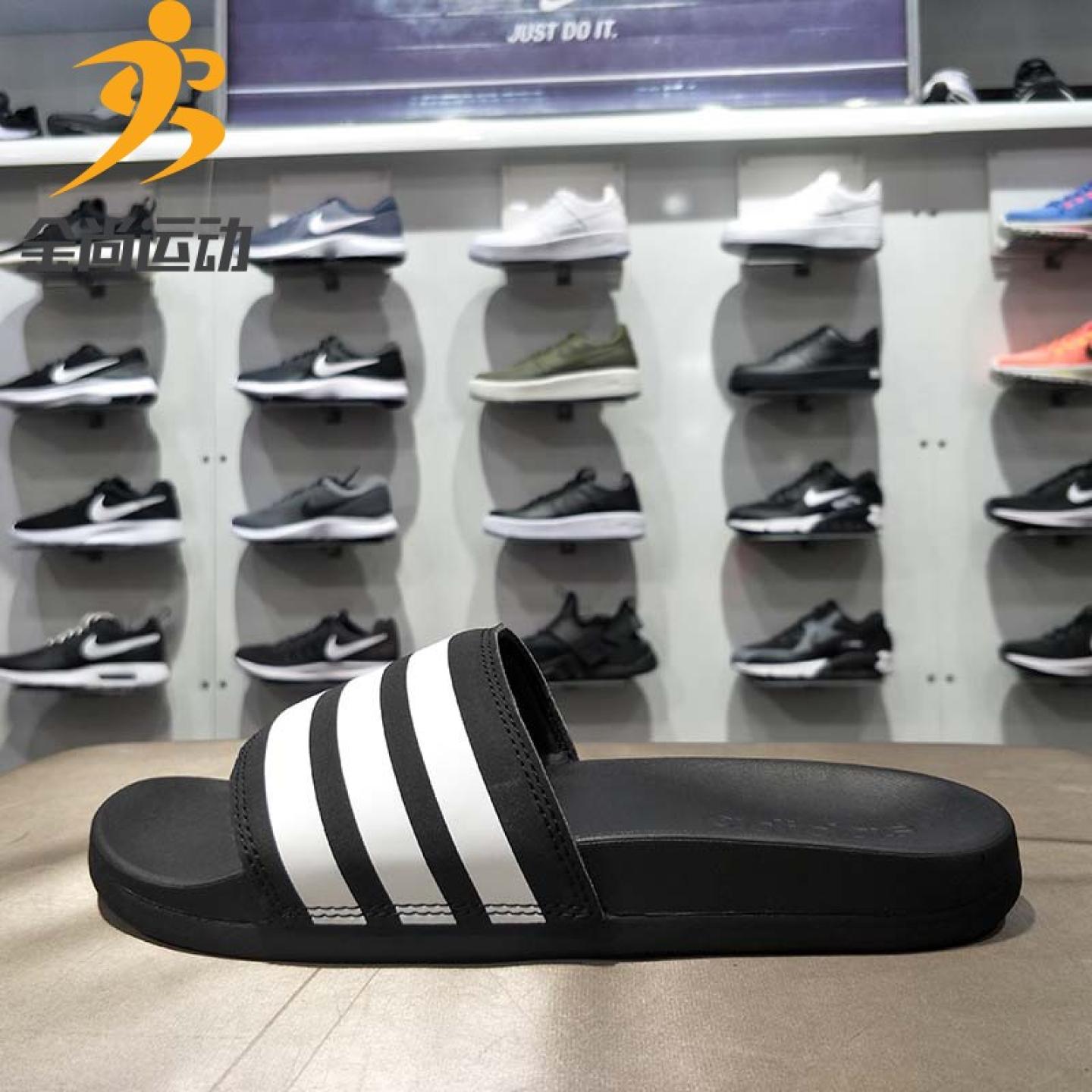 Adidas阿迪达斯女鞋2018夏季新款运动鞋时尚休闲耐磨凉拖鞋AP9966