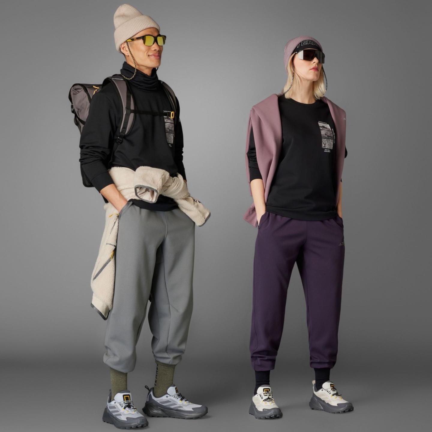 Adidas阿迪达斯国家地理联名户外徒步运动男长袖T恤IX5613 JI5922