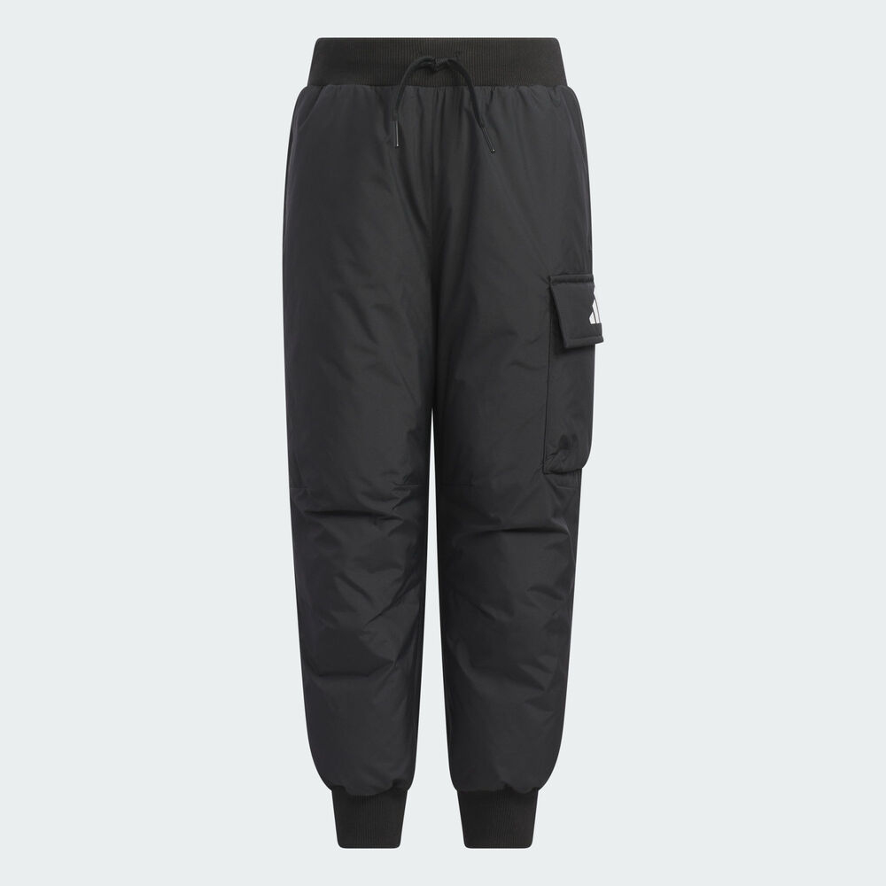 Adidas阿迪达斯2025男小童工装风黑色束脚羽绒裤冬长裤子KB5132