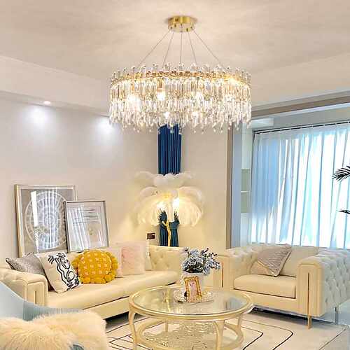 法式轻奢水晶吊灯主客厅灯现代简约高档大气家用餐厅卧室中山灯具