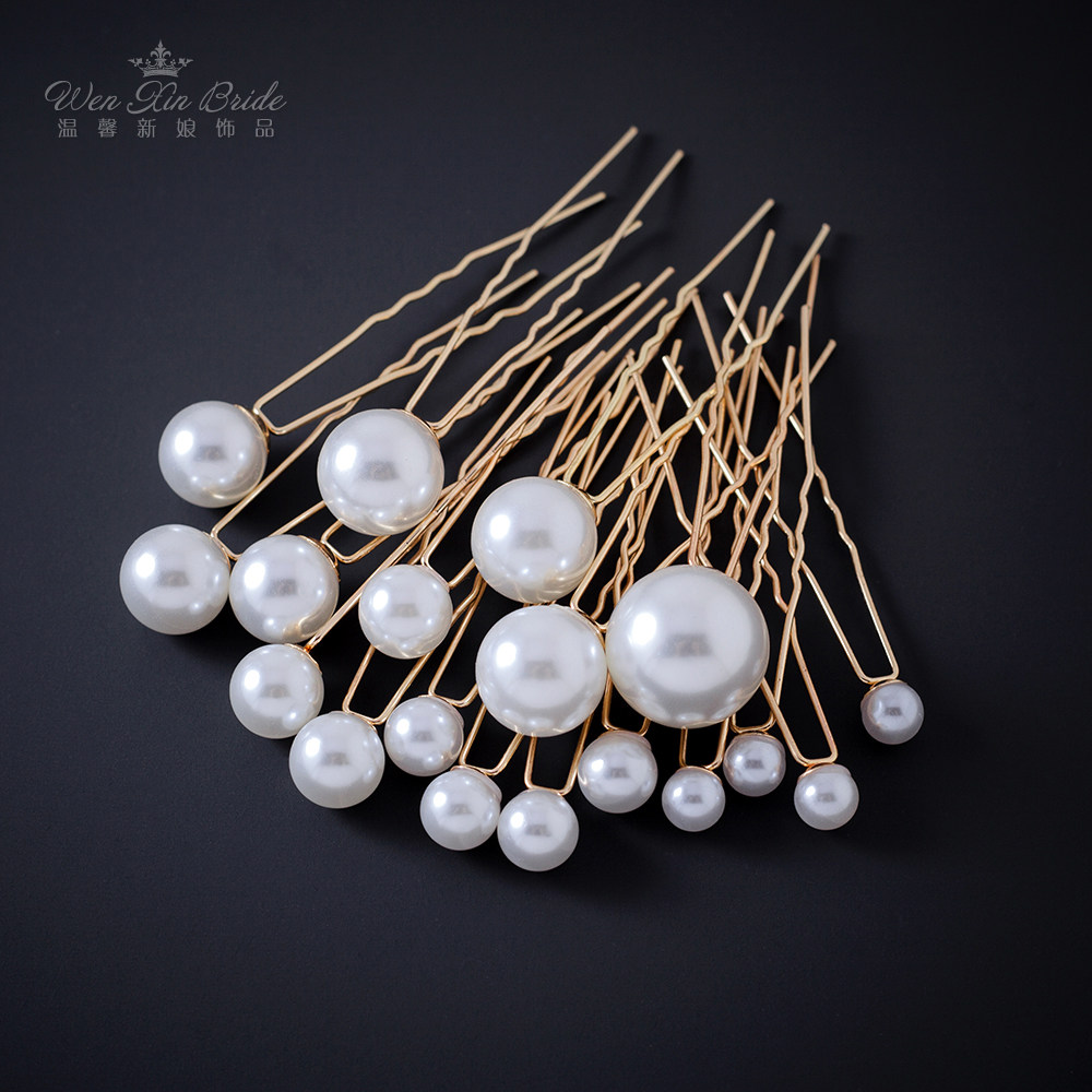 插针发夹白色结婚饰品宴会簪子