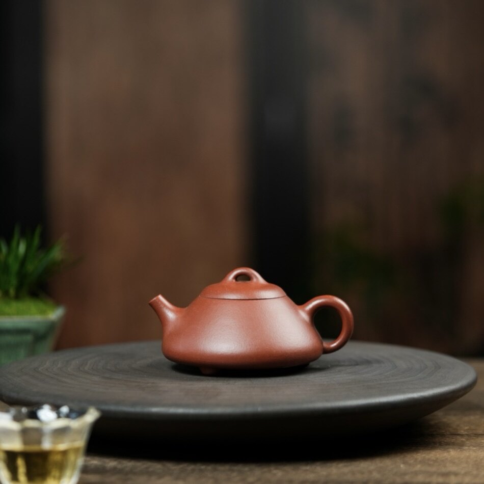 紫砂家用茶壶手工制作《大蕴石瓢》150CC原矿精挑99红降坡