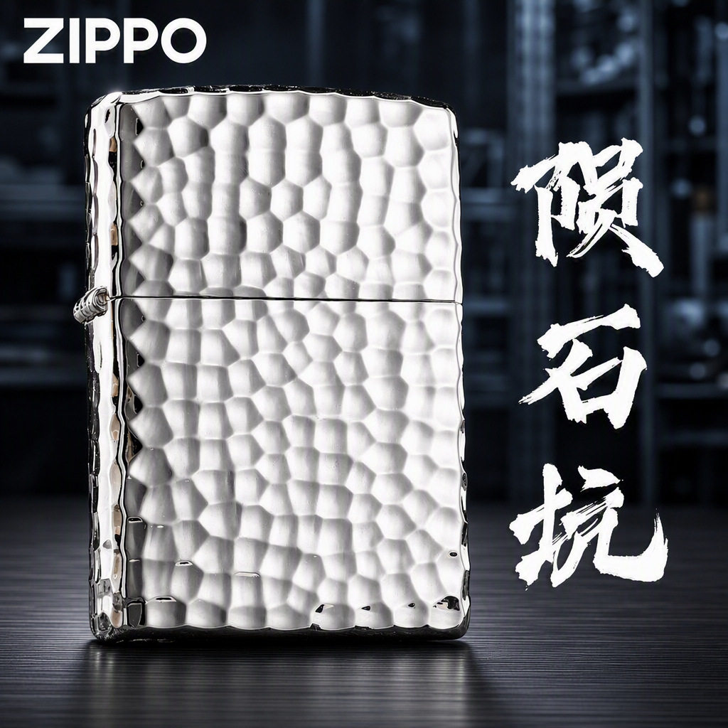 美国Zipo之宝正品煤油打火机防风正品镀银陨石坑个性礼物送男友
