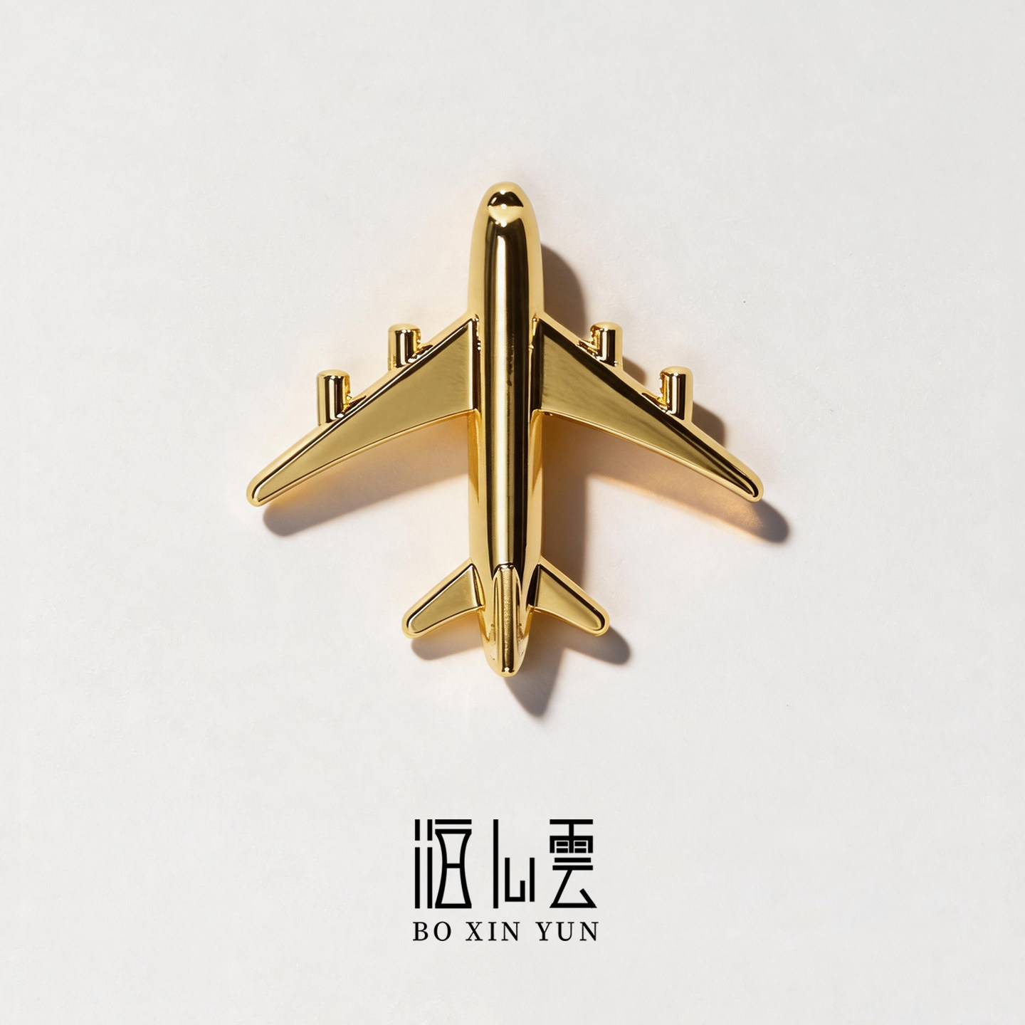泊心云 正版航空飞机胸针原创高端金属光面定制logp徽章公司礼品