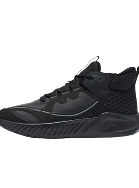 李宁高帮防水皮面板鞋运动鞋加绒