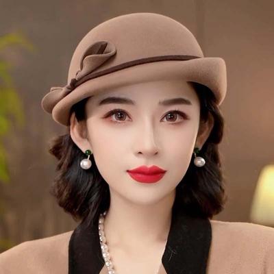100%羊毛贝雷帽女士保暖帽