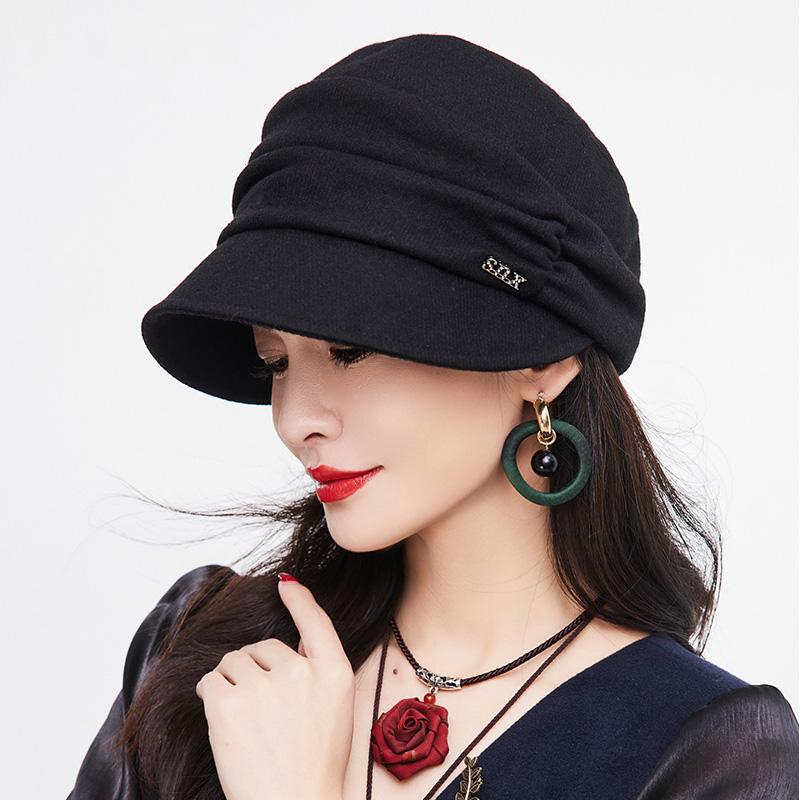 时装鸭舌帽羊毛混纺秋冬季