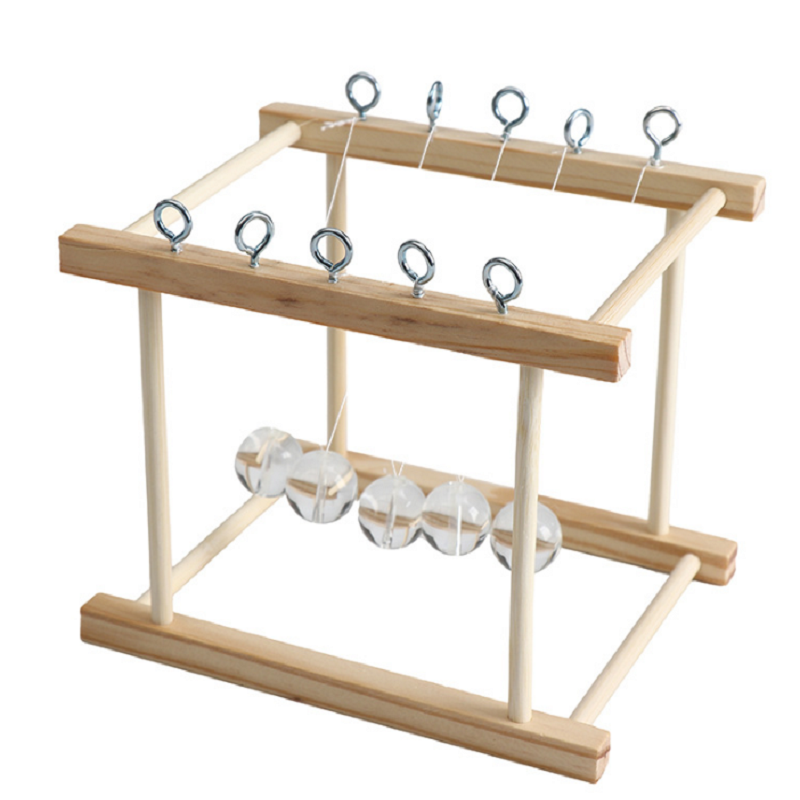 学校科技馆物理教学小实验 创意科学课件 木座牛顿摆球拼装材料包