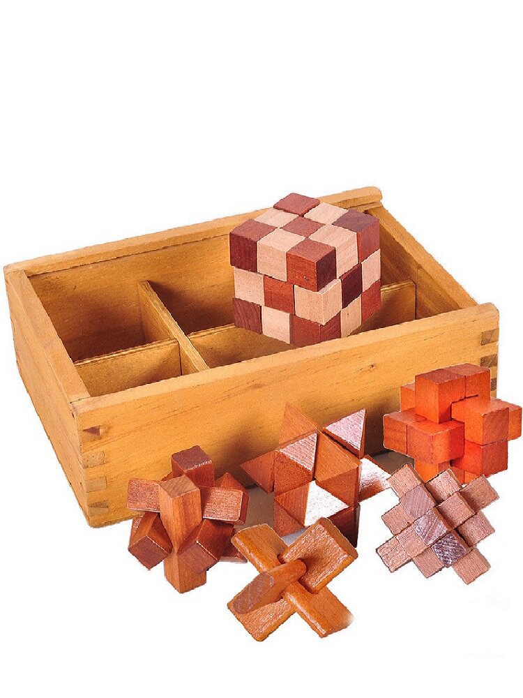 神龙摆尾八角球九通六通三通木结木制孔明锁鲁班锁六件套创意礼品