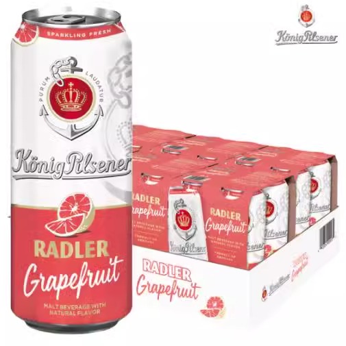 考尼格Konig柠檬西柚啤酒500mL*24听 德国原装进口精酿果味啤酒