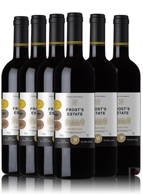 罗芙庄园法国进口红酒14度圣歌干红葡萄酒 原酒整箱 750毫升*6支