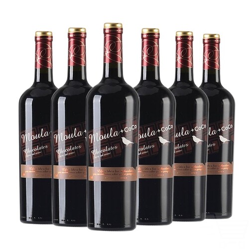 慕拉MOULA巧克力味红酒葡萄酒甜型低度微醺甜香醇不甜腻750ml*6支