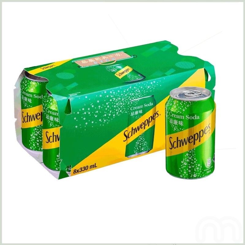 怡泉 schweppes 奶油味苏打水 忌廉经典口味 330毫升*8罐进口甄选