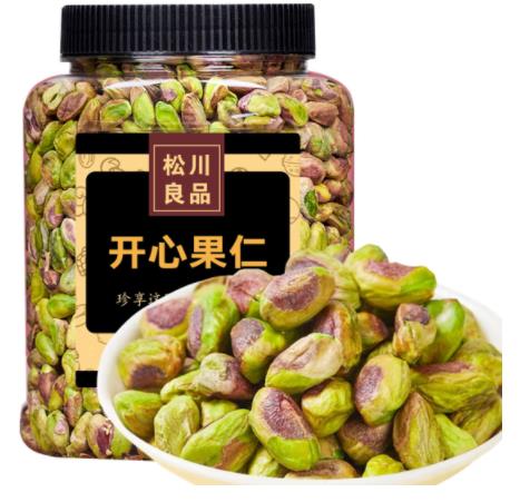 松川良品 开心果仁每日坚果炒货休闲零食品铺子原色大颗粒500g
