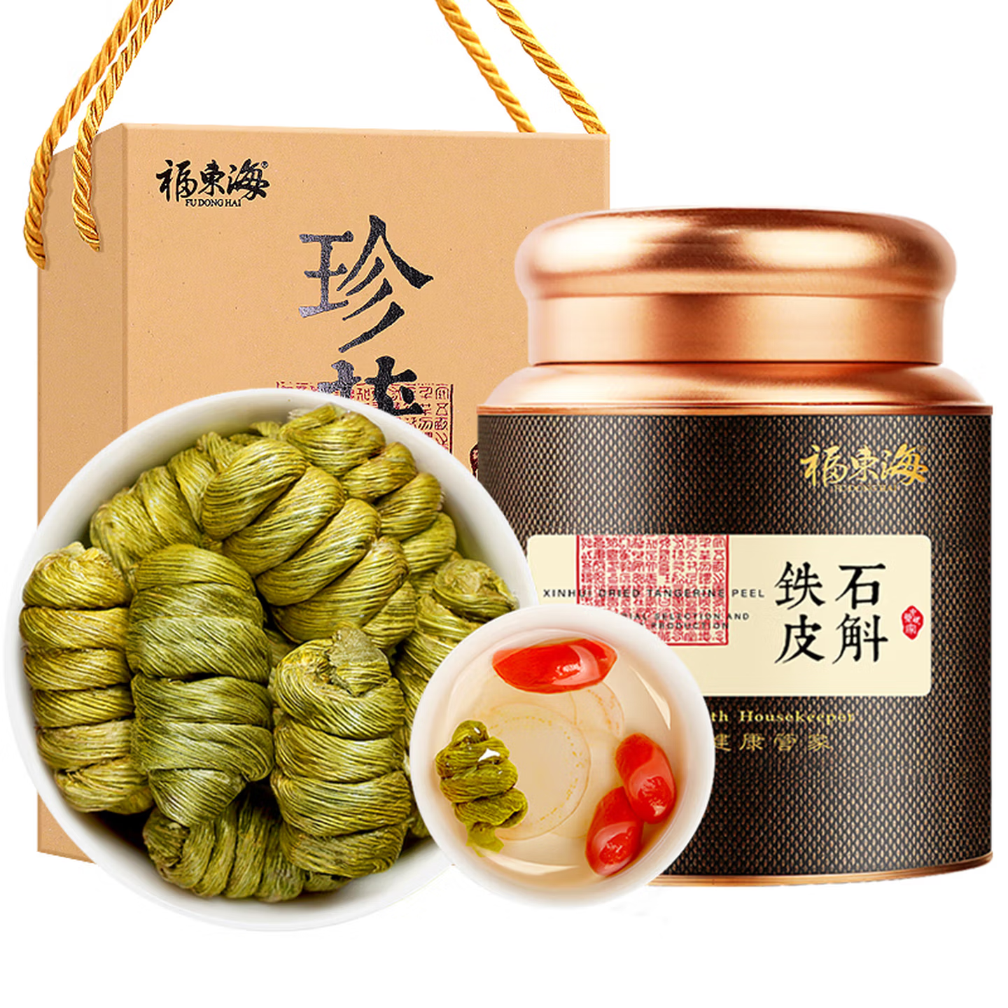 福东海 铁皮石斛150克礼盒母亲节礼物浙江石斛枫斗磨粉泡茶煮汤