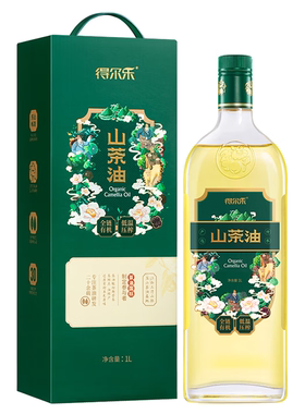 得尔乐山茶油1L 有机油茶籽油 低温冷榨一级 食用油送礼1000ml