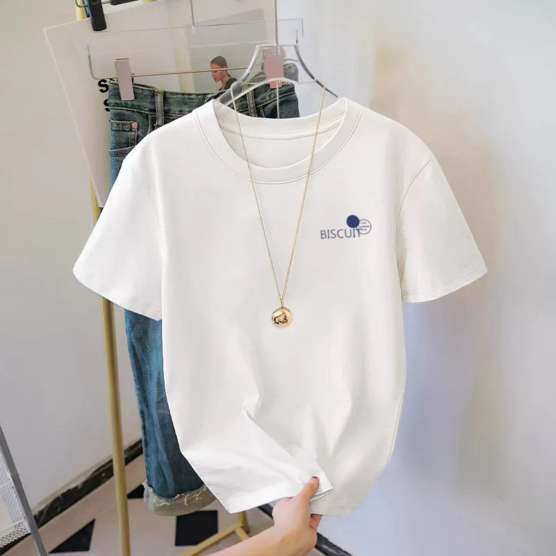 2026早春新款极简风正肩夏季短袖T恤女白色宽松显瘦百搭上衣潮女