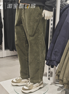 PUMA彪马 Corduroy男款秋冬工装风复古灯芯绒阔腿直筒长裤636318