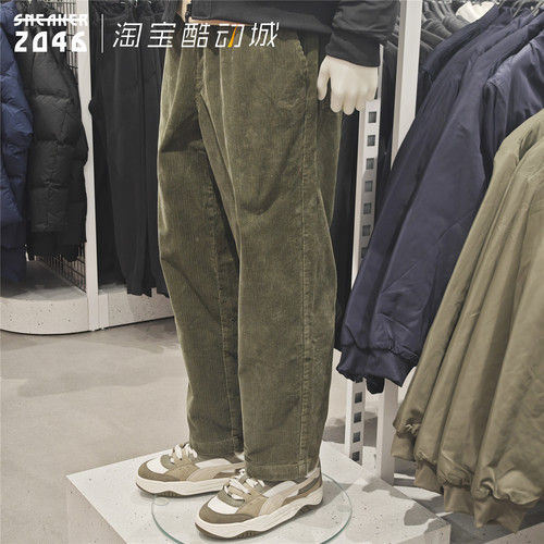 秋冬工装风灯芯绒阔腿直筒长裤