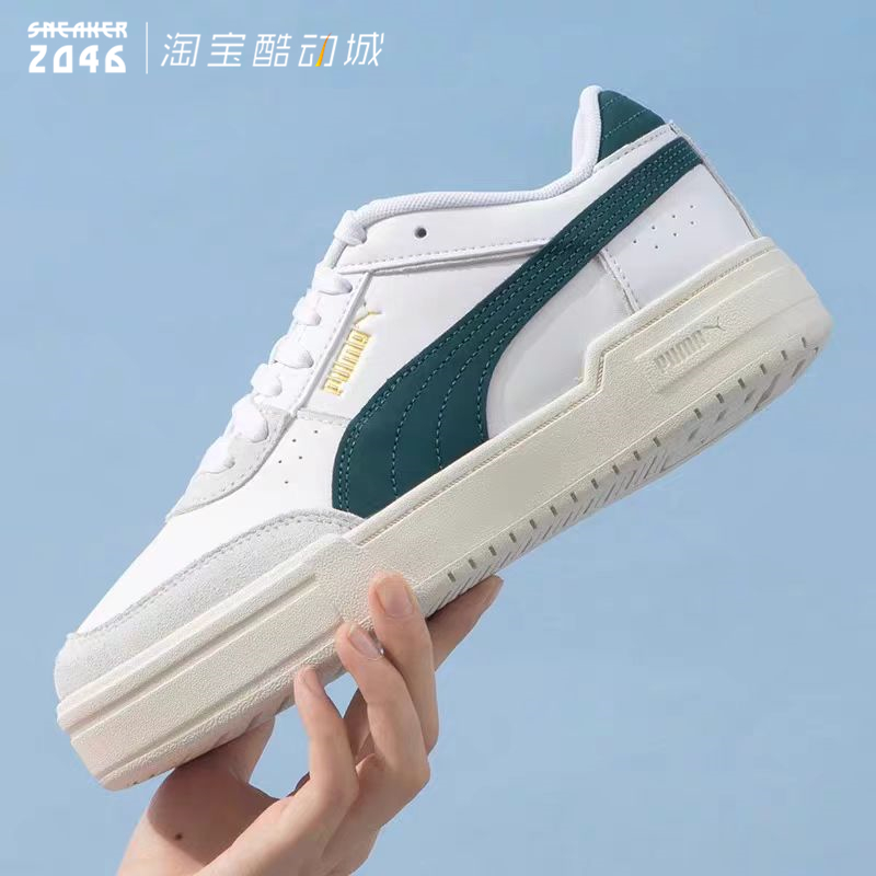 增高厚底皮质拼接百搭复古板鞋