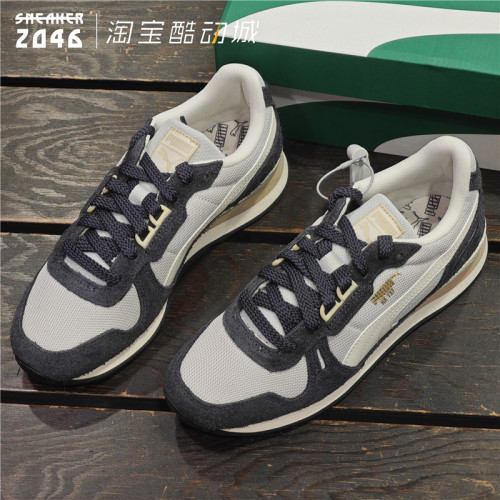 透气麂皮拼接复古慢跑休闲鞋