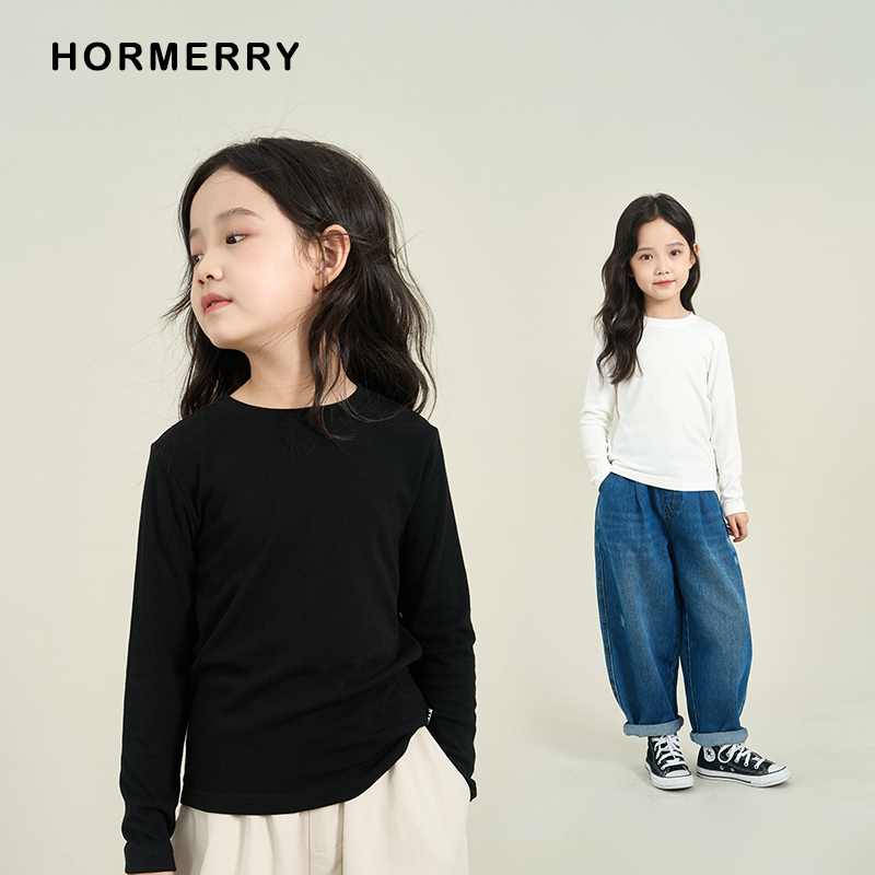 hormerry简约圆领长袖t恤纯色