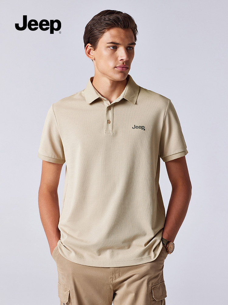 JEEP SUMMER NEW COTTON HIGH-END LAPEL BUSINESS CASUAL THIN MENS SHORT SLEEVE T-SHIRT POLO SHIRT MENS Y