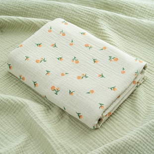 纯棉布料纱布100全棉双层绉布A类宝宝打底衫睡衣裤棉布头diy面料