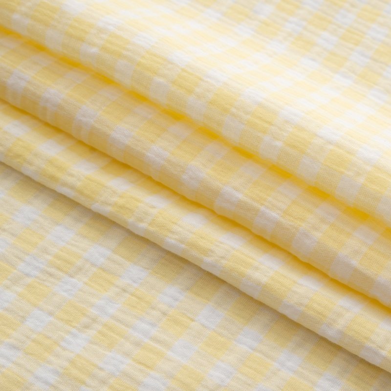 全棉布料纯棉双层纱水洗褶皱婴儿卡通面料睡衣口水巾浴巾被套布料