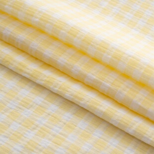 全棉布料纯棉双层纱水洗褶皱婴儿卡通面料睡衣口水巾浴巾被套布料