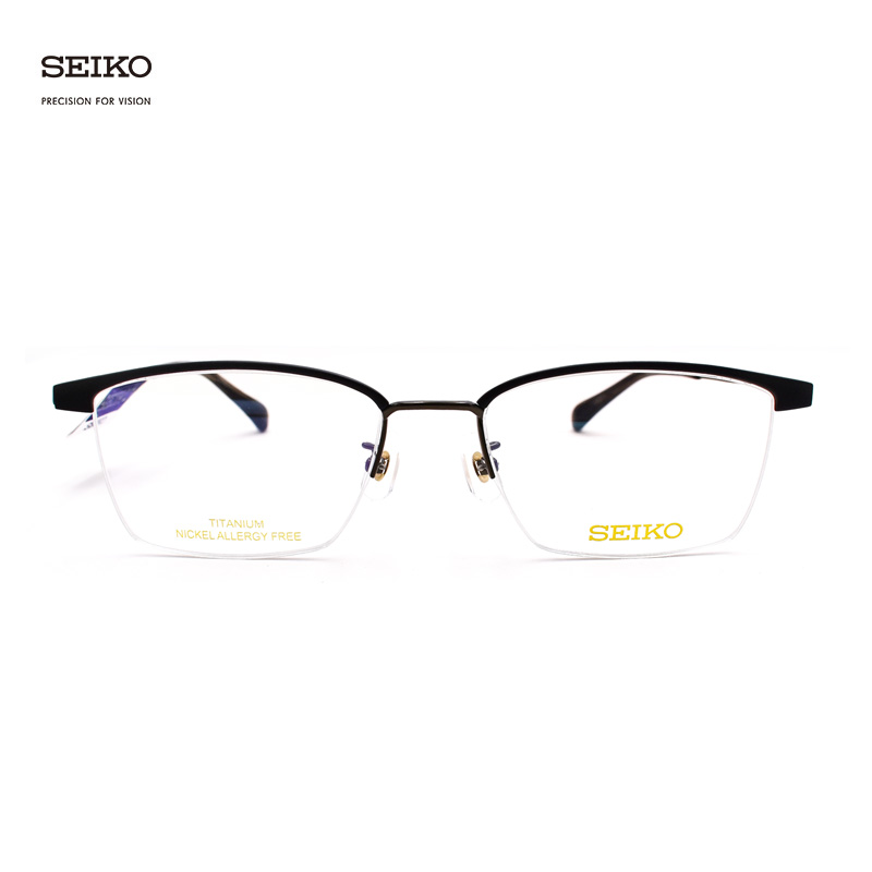 SEIKO精工眼镜框男士商务大框时尚新钛合金半框近视眼镜架HC1032