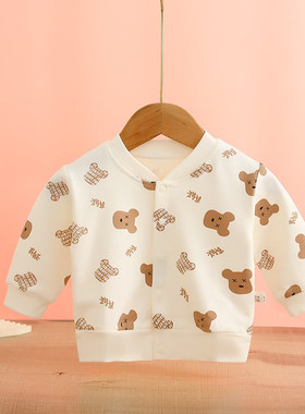 春秋印花宝宝碎花外套婴儿长袖时尚31217舒绒棉开衫洋气百搭上衣