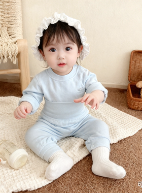 婴幼儿秋衣秋裤84002无骨分体套装新款高腰护肚婴儿衣服春秋款