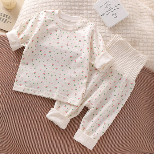 婴幼儿秋冬款卡通秋衣长袖A类33004纯棉透气宝宝分体家居服套装