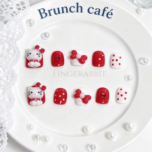 新款 美甲贴片成品纯手工儿童果冻胶指甲 小女孩3岁至12岁穿戴式