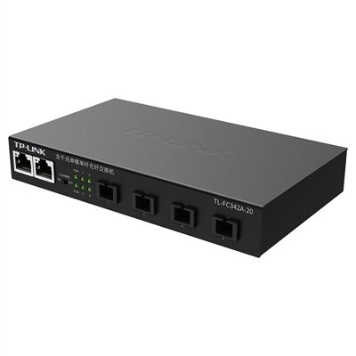 普联TP-LINK TL-FC342A-3/20千兆收发器4光2电机房单模单纤光电转换器TL-FC382A-3 8光2电TL-SG2414F