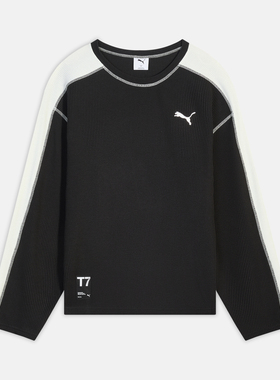 puma彪马男子-T7 Waffle LS TEE运动休闲长袖T恤63743601