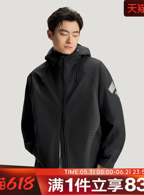 adidas阿迪达斯男子FOS运动休闲梭织连帽夹克外套KH0168