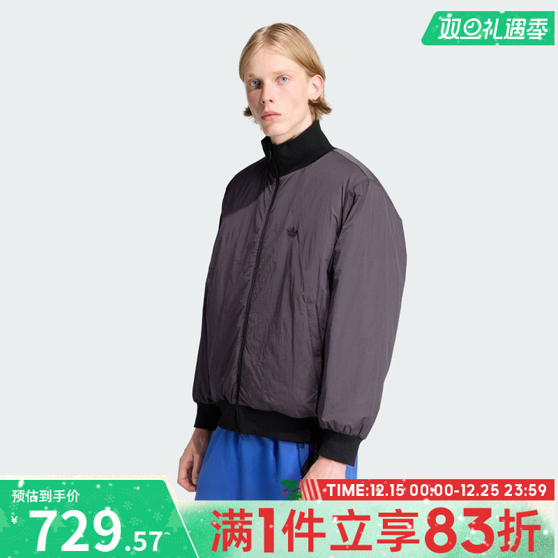 adidas阿迪达斯三叶草男子运动休闲立领棉服外套JW0980
