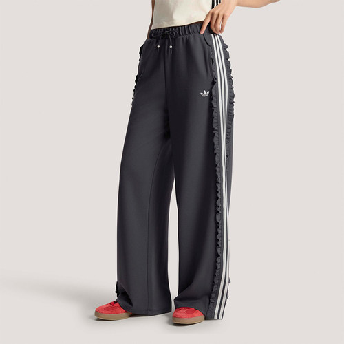 adidas阿迪达斯三叶草女子运动裤复古风荷叶边宽松休闲裤KU9385