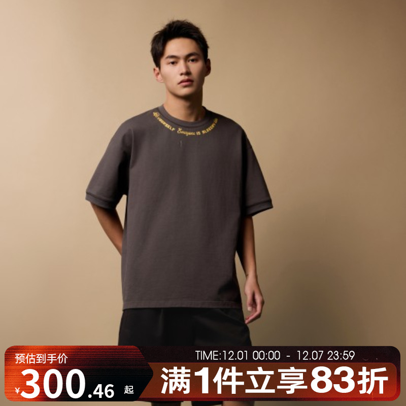 FOSS EXPLORE短袖t恤男2025美式潮流体恤上衣男款纯棉