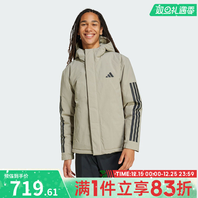 adidas阿迪达斯男子户外运动休闲连帽棉服外套JY8305