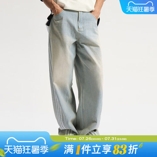 阿迪达斯男子复古牛仔长裤JY6292