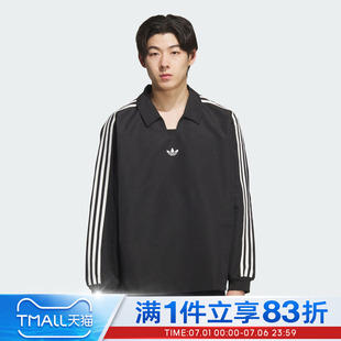adidas阿迪达斯三叶草男子运动休闲三条纹长袖POLO衫KF9602