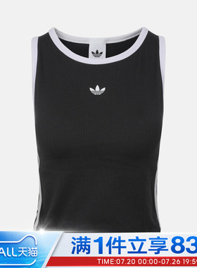 adidas阿迪达斯三叶草女子3S PADDED TANK修身针织运动背心LF4595