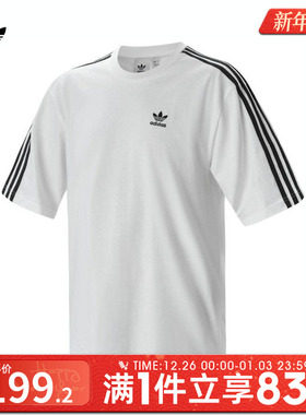 Adidas阿迪达斯三叶草2025秋男子运动休闲圆领短袖T恤IZ2474