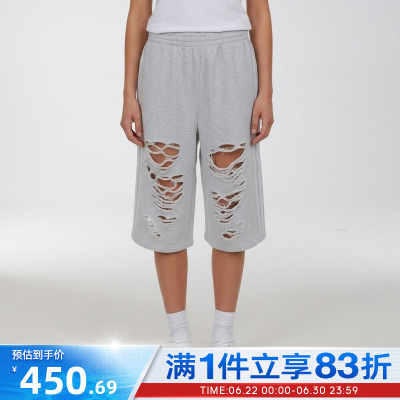 adidas阿迪达斯三叶草女子KNIT JORTS W运动休闲中裤LC6461