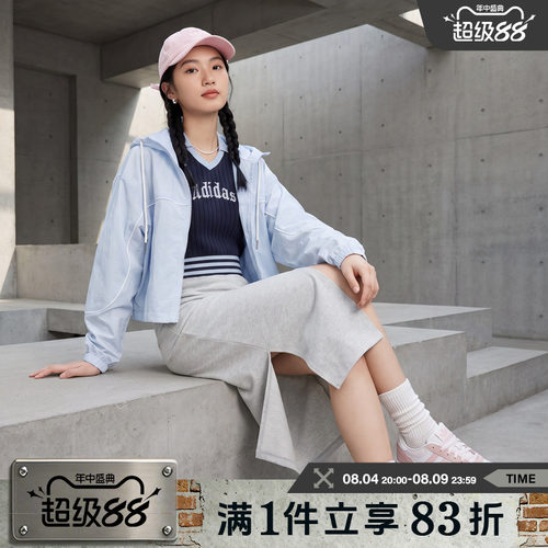 adidas阿迪达斯三叶草女子外套OG W WB连帽休闲夹克KT3056