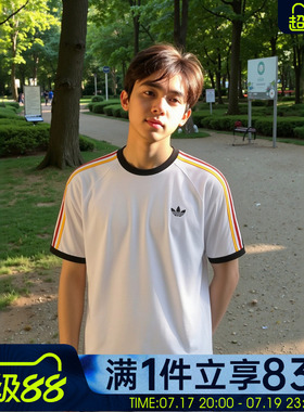 adidas阿迪达斯夏季三叶草男运动休闲短袖T恤圆领宽松上衣KC8639